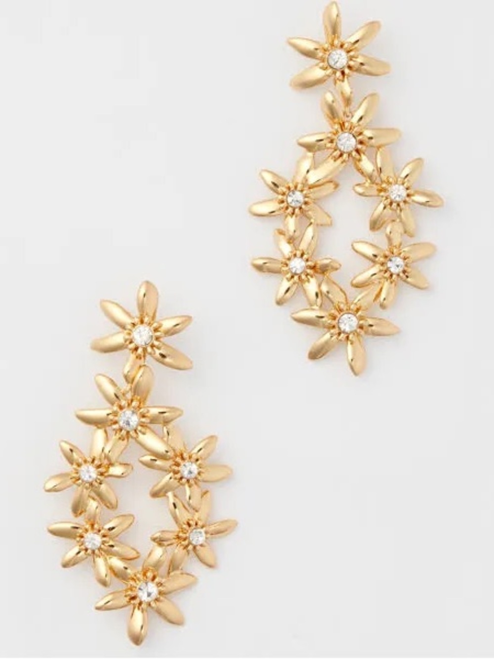 Mignonne Gavigan Elena Lux Flower Earrings in 14K Gold Plate with Crystals - Picture 9 of 12
